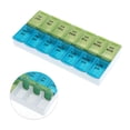 thumbnail image 3 of Unique Bargains 1 Pc 14 Grids Double Row Pill Box for Travel Large Blue Green, 3 of 6