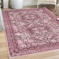 thumbnail image 1 of Modern Decorative Rug, Bohemian Pattern of Vintage Floral and Pebble Like Designs Asymmetric Forms, Quality Carpet for Bedroom Dorm and Living Room, 6 Sizes, Pink and Dark Mauve, by Ambesonne, 1 of 4