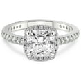 thumbnail image 3 of 1 Carat IGI Certified Radiant Shape Lab Grown Diamond Engagement Ring | 14K White Gold |Klarissa Halo Diamond Eternity Lab Diamond Ring | FG-VS1-VS2 Quality Friendly Diamonds, 3 of 5