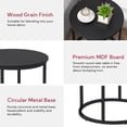 thumbnail image 6 of Round End Table - Modern Side Table for Living Room or Bedroom - Black, 6 of 9