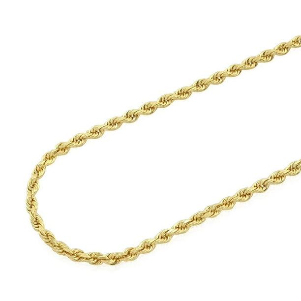 Wjd Exclusives Solid 14k Yellow Gold Diamond Cut Rope Chain Necklace 20 Quot 22 Quot 24 Quot 26 Quot 28 Quot 30 Quot Walmart Com Walmart Com