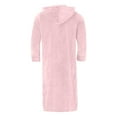 thumbnail image 5 of JTieacloth Men's Nightshirts Male Winter Coral Velvet Bathrobe Facecloth Pajamas Fluffy Ultra Comfortable Zipper Hooded Padded Thickened Longer Winter Bathrobe Pink, 5 of 5