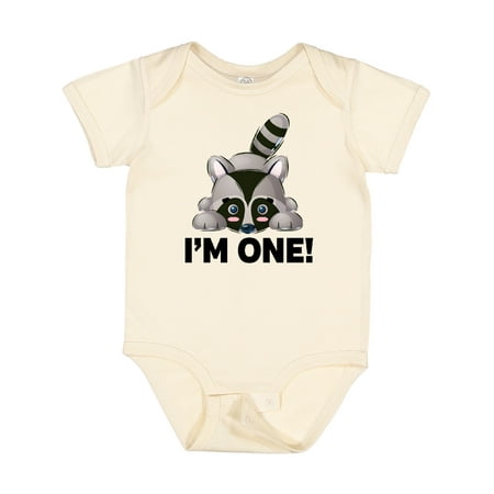 

Inktastic First Birthday Raccoon 1 Year Old Gift Baby Boy or Baby Girl Bodysuit