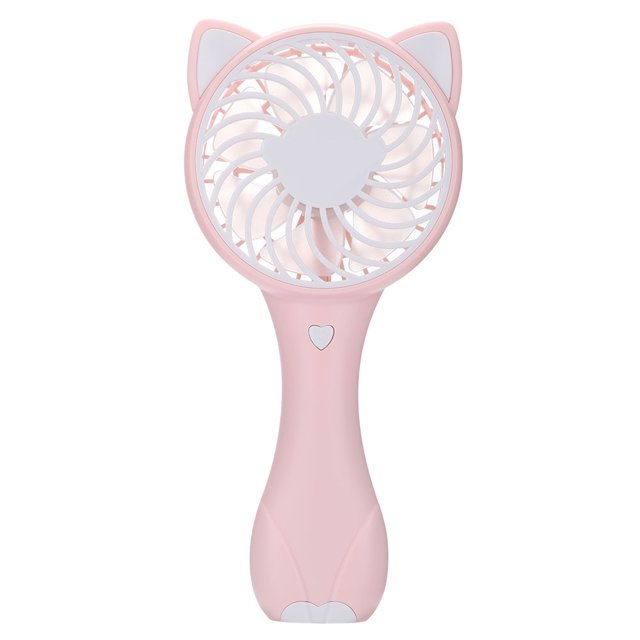 Ventilador de carga USB portátil Mini ventiladores de mano adorables para estudiantes Oficina de viajes (rosa)