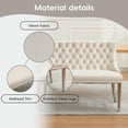 thumbnail image 6 of EHANCIS Luxury Velvet Wingback 2-Seat Dining Bench, Diamond Button Tufted Upholstery, Silver Stainless Steel Legs, Modern Decorative Seating for Dining Room, Kitchen and Entryway,Beige, 6 of 7