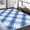 Blue tint, variant on Modern Geometric Plaid Machine Washable Rug, Non-Slip, Non-Shedding, Low Pile, Foldable, Stain-Resistant Floor Cover for Living Room, Bedroom, Kids Room, and Playroom
