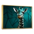 thumbnail image 2 of Designart "Cubist Grace Of The Green Giraffe II" Animals Giraffe Floater Framed Wall Art Living Room, 2 of 5