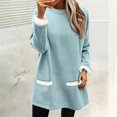 thumbnail image 2 of Bovemsi Womens Sweatshirts Winter Fleece Lined Warm Shirts For Women Casual Solid Color Long Sleeve Crewneck Thermal Top Fashion Outfits 2025 Clothes, 2 of 8