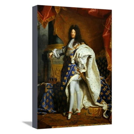 Louis XIV, King of France (1638-1715) in Royal Costume, 1701 Stretched Canvas Print Wall Art By Hyacinthe