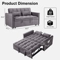 thumbnail image 2 of Howcool 55" Convertible Sleeper Sofa Bed, 3-in-1 Pull Out Loveseat Couch with Storage Pocket, Velvet Sectional Sofa for Living Room, Dark grey, 2 of 7