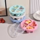 thumbnail image 1 of Caja de refrigerios con forma de corazón, con cuatro compartimentos, tapa transparente, diseño portátil, para niños, ideal para viajes, elegante lonchera. Blahzhy, 1 of 7