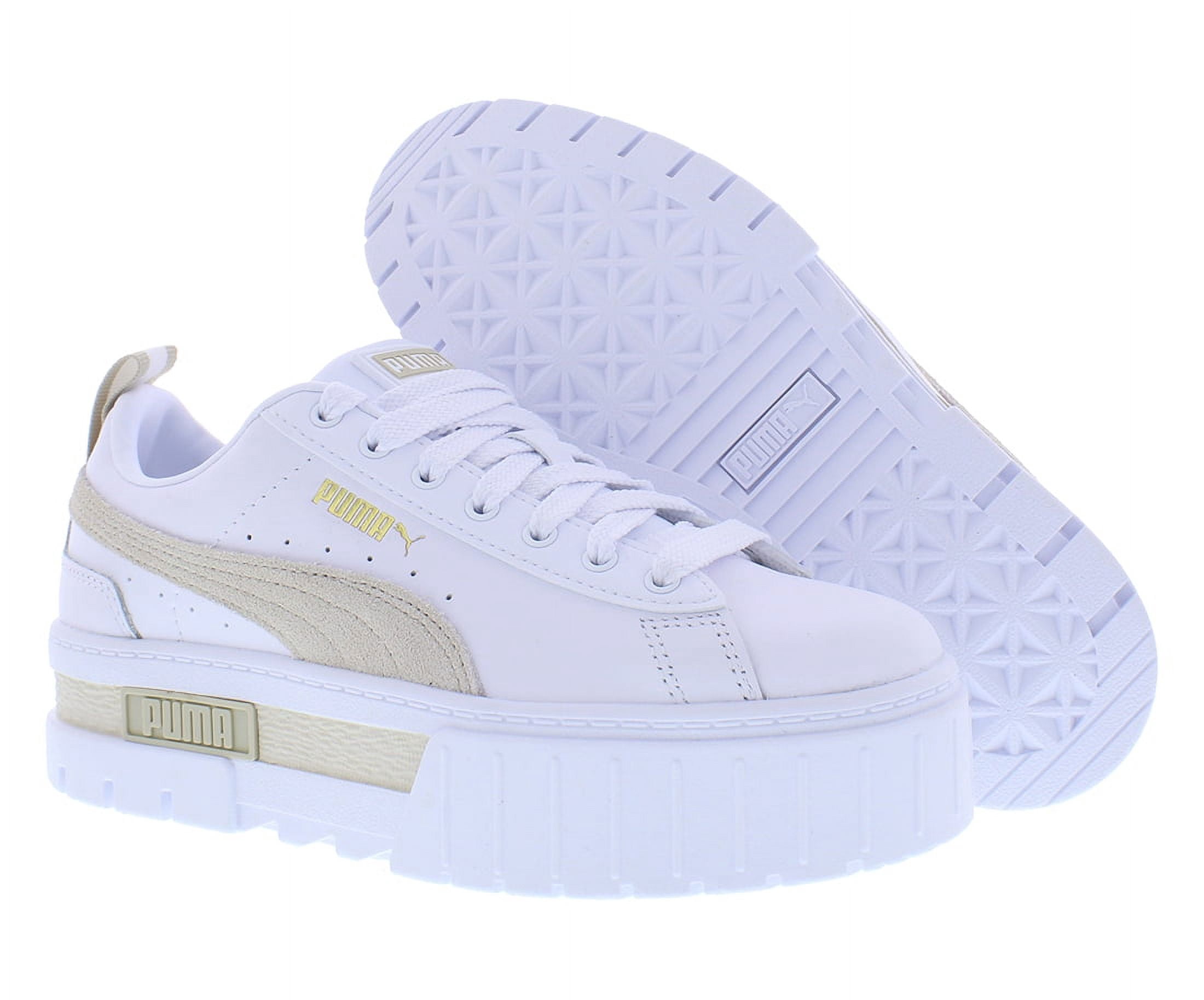 Puma Mayze Lth Womens Shoes Size 8, Color: Puma White/Peyote