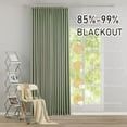 thumbnail image 2 of Sage Green Pinch Pleated Blackout Curtains with Hooks - 144 inches Extra Long Room Darkening Thermal Insulated Window Curtain Panels for High Ceiling Living Room 2 Panel 40" Wx144 L, 2 of 7