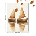 thumbnail image 3 of Qisvanset Framed Canvas Wall Art, 12x16 Inch Earth Tone Sailboat Alphabet Nursery Wall Print, 3 of 5