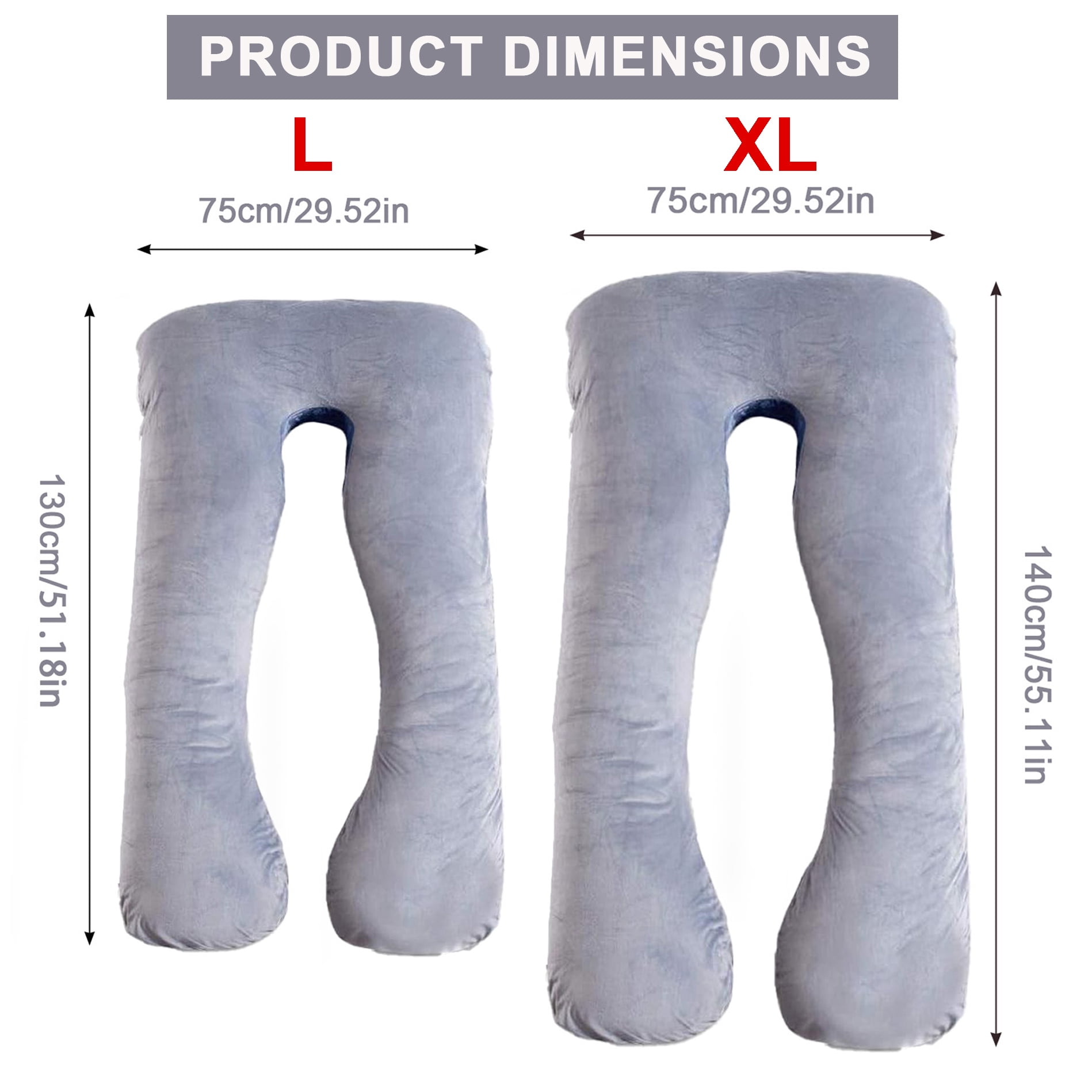 TANGKA Pregnancy Pillows,U Shaped Cooling Full Body Pillow with Removable Cover, 57 Inch Body Pillow for Pregnant Women,XL