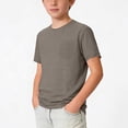 thumbnail image 2 of Posijego Boys Pocket T-Shirts Short Sleeve Shirts Summer Crew Neck Casual Kids Basic Tees Athletic Workout Tops 5-15 Years, 2 of 7