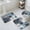 Blue, variant on Navy Blue Grey Bath Mat 3 Piece Bathroom Rug Set, Modern Oil Painted Abstract Art Aesthetics Non Slip Bath Rug Contour Mat and Toilet Lid Cover, Absorbent Shower Mats Soft Bath Rugs and Mats Sets