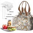 thumbnail image 4 of Boho Bohemia Flower Drawstring Lunch Bag Women - Drawstring Lunch Bag Insulated for Work Office - Stain-Resistant Large Lunchbags for Women with Multi-Pockets, 4 of 6