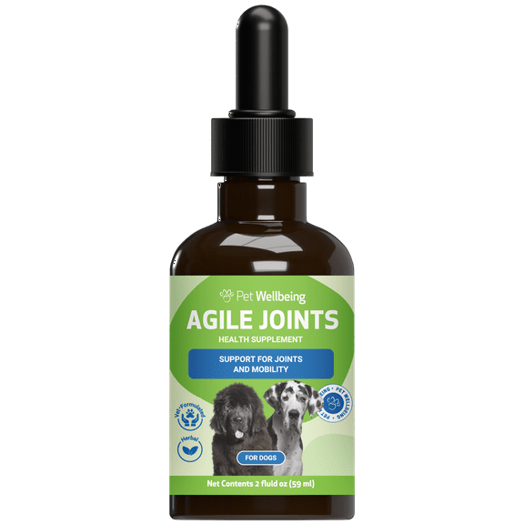 Pet Wellbeing Natural Dog Joint Pain Supplement - Agile Joints 2oz (59ml)