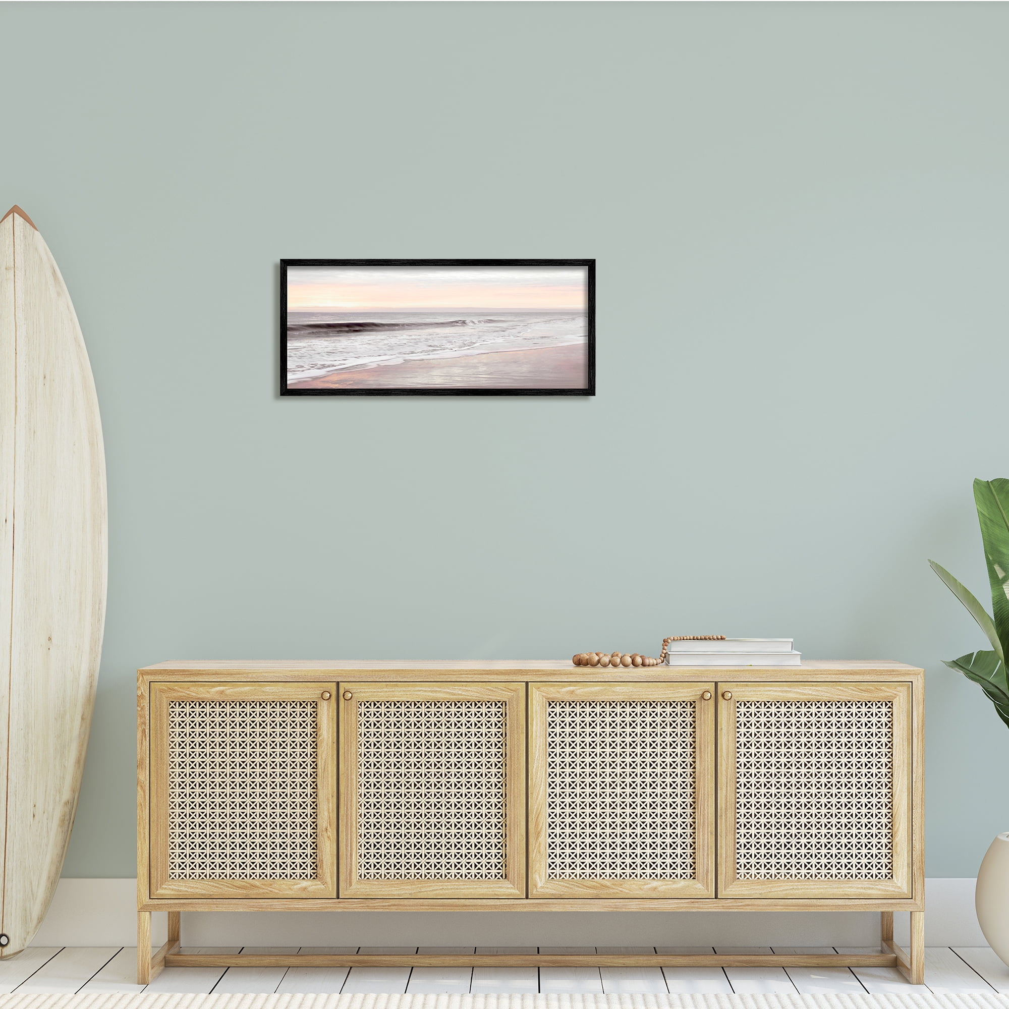 Stupell Industries Tropical Waterfront Sunrise Incoming Tide beach Panoramic Photography, 30 x 13, Design by Natalie Carpentieri