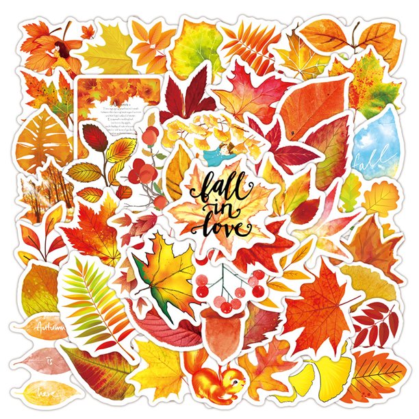 Pegatinas festivas de otoño, diseños únicos con temática de Acción de Gracias que no se repiten, cortadas a la perfección para un uso fácil en múltiples superficies, incluidas botellas de agua,