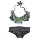 thumbnail image 1 of Bikini de 2 piezas con flecos fruncidos Raisins para mujer gris pequeño, 1 of 1