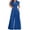 Blue, variant on Ke1Clo Women Spring Fall Jumpsuits Casual V Neck Sleeveless High Waist Elastic Waist Jumpsuit Solid Loose Flowy Wide Leg Romper Black L