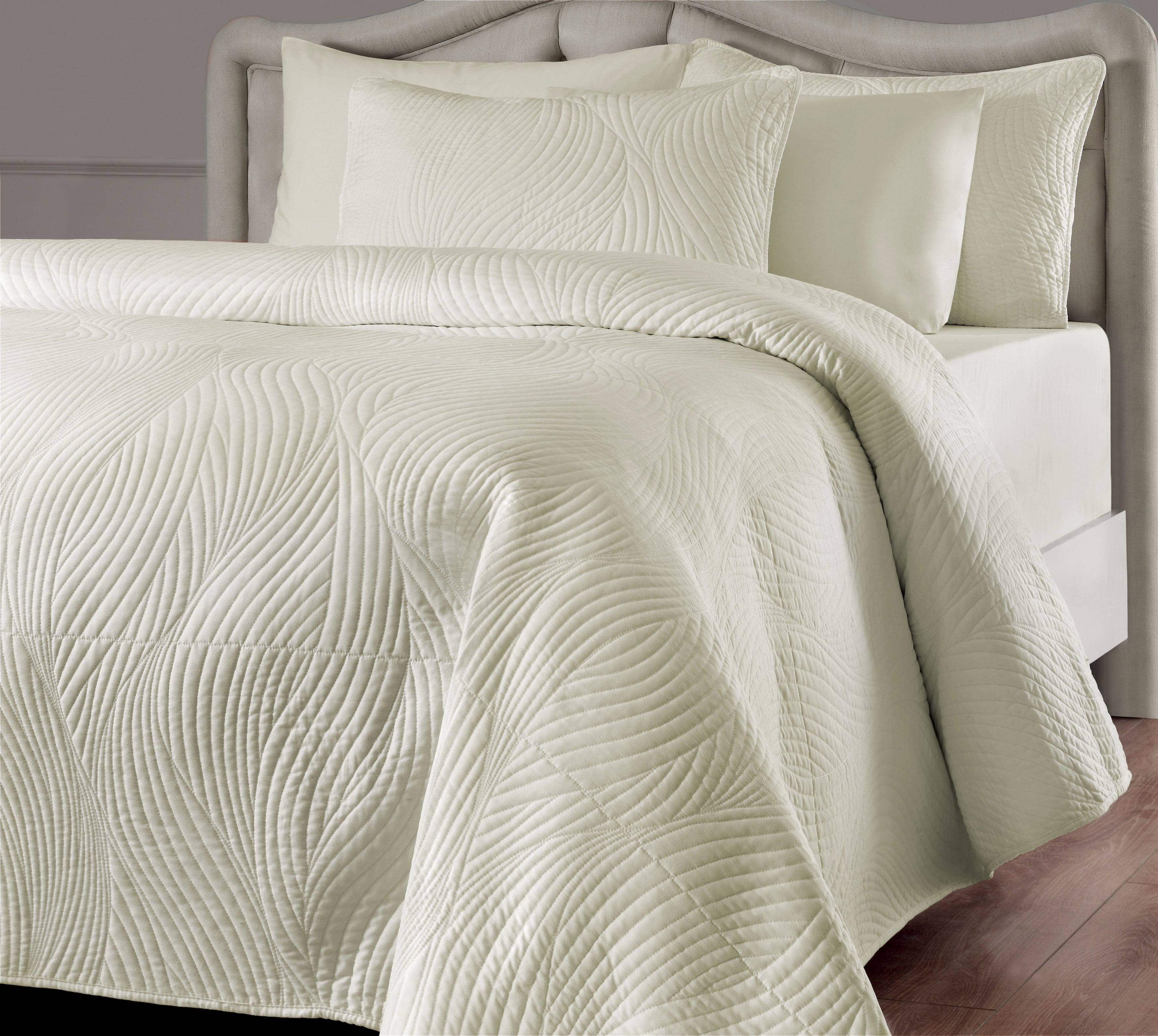 Brielle Stream Quilt Set, Queen, Ivory
