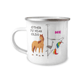 thumbnail image 1 of 72nd Birthday Unicorn Camper Coffee Mug - Other 72 Year Olds Me Unicorn Coffee Mug -12 Oz Stainless Steel Enamel Finish White Camper Coffee Mug, 1 of 2