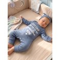 thumbnail image 4 of Miaouyo 2 Pcs Infant Baby Girl Boy Outfit Long Sleeve Crew Neck Romper and Hat Set, 4 of 9