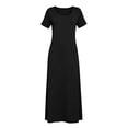 thumbnail image 7 of Yteetum Maxi Dresses for Women Summer Short Sleeve Crewneck A Line T Shirts Dresses Casual Solid Round Neck Loose Lightweight Comfy Long Dress, 7 of 7
