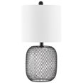 thumbnail image 4 of SAFAVIEH Novis 18 in. Modern Black Iron Table Lamp with Off-white 100% Cotton Shade, 4 of 6