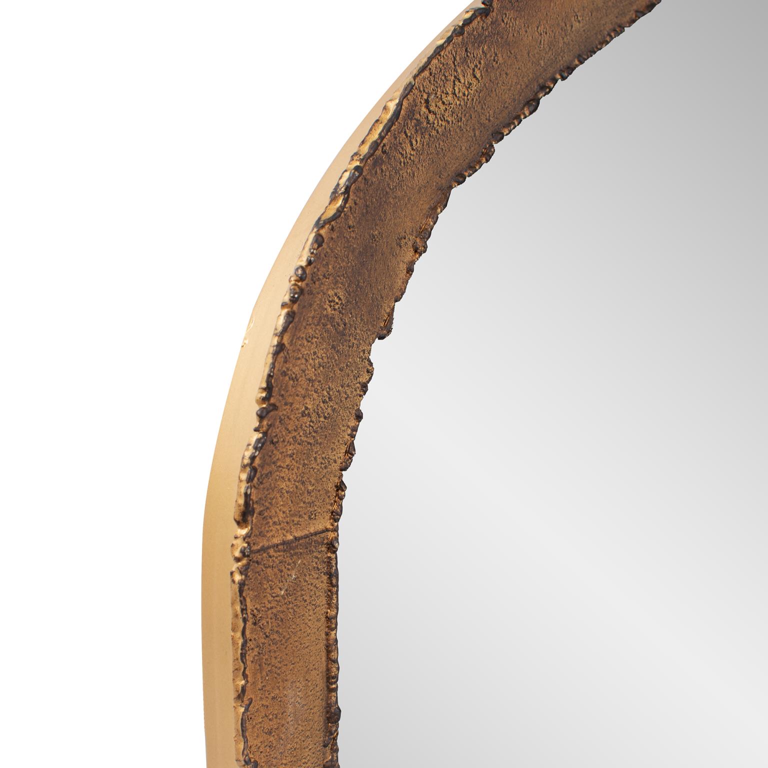 Tyler Dillon Arched Wall Mirror with Industrial Metal Frame 42"W x 36"H