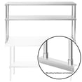 thumbnail image 4 of KUTLER Stainless Steel 2-Tier Overshelf 60" x 12", NSF Commercial Double Deck Shelf for Prep and Work Tables for Restaurant, Kitchen, Workshop, 4 of 7