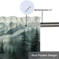 thumbnail image 5 of Rustic Foggy Forest Kitchen Valance Curtains Fantasy Watercolor Pine Trees Birds Privacy Decorative Rod Pocket Short Window Valance Curtains 54 by 18 in, 1 Panel, 5 of 6