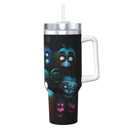 

Lafuoo Five Nights At Freddy S Pattern 40OZ Ice Cup with Handle Portable Vacuum Cup for Heat Preservation and Cold Preservation Unisex-One Size