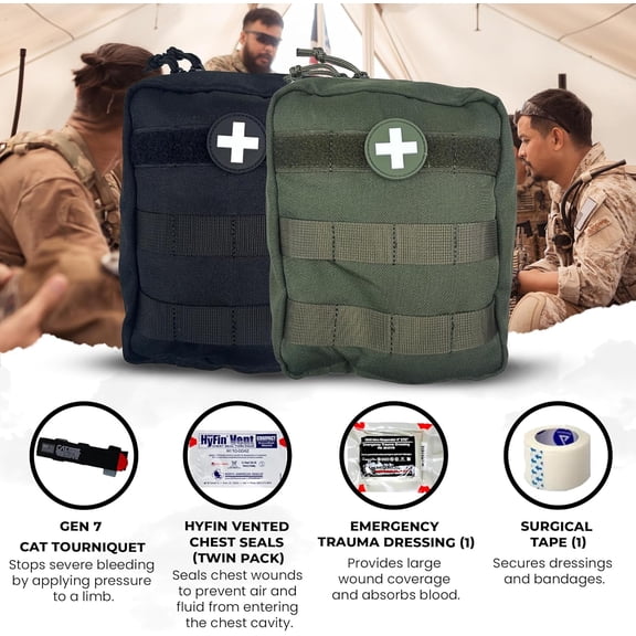 IFAK Trauma Kit with  Tourniquet for Tactical Outdoor Hiking  Emergency Medical Supplies