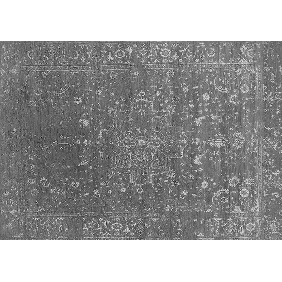 Ahgly Company Indoor Rectangle Oriental Gray Industrial Area Rugs, 8' x 12'