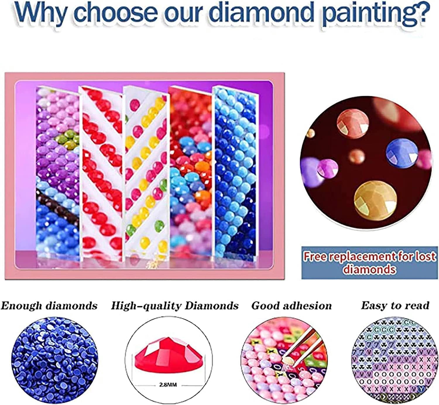 Diamond Painting Kits for Adults - 6pack DIY 5D Diamond Art Kits Full Drill Diamond Dots Paintings with Diamonds Gem Art and Crafts Home Decor