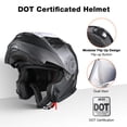 thumbnail image 3 of AHR Motorcycle Flip up Full Face DOT Helmet Bluetooth 5.0 Headset Visor Kit XL, 3 of 9