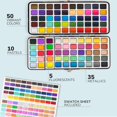 thumbnail image 5 of Zenacolor Watercolor Paint Set with 100 Colors - Water Color Pallet Adult & Kids with 3 Brush Pens - Vibrant, Neon, Pastel & Metallic Watercolor, 5 of 6