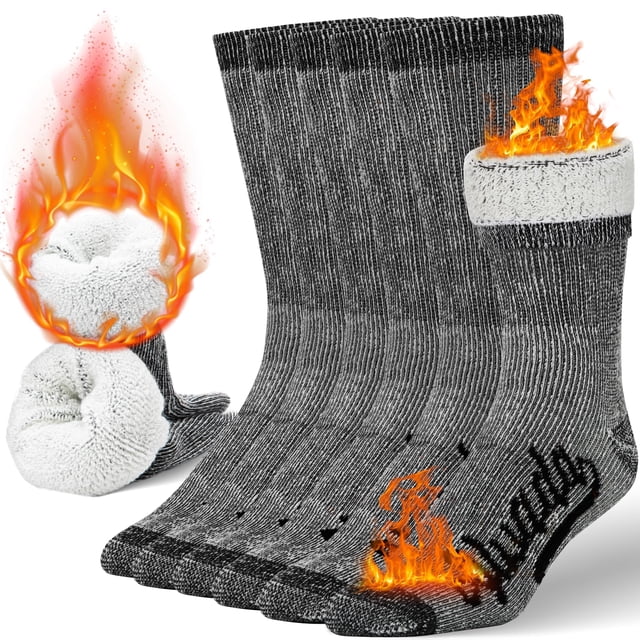 Calcetines de senderismo Alvada de lana merino térmicos para invierno, 3 pares, talla L