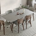 thumbnail image 2 of Rectangular Wood Dining Table Rock Slab Combination Modern Simple Chinese Household Dining Tables Mesa Plegable Furniture QF50DT My Lux Decor Round, 2 of 10