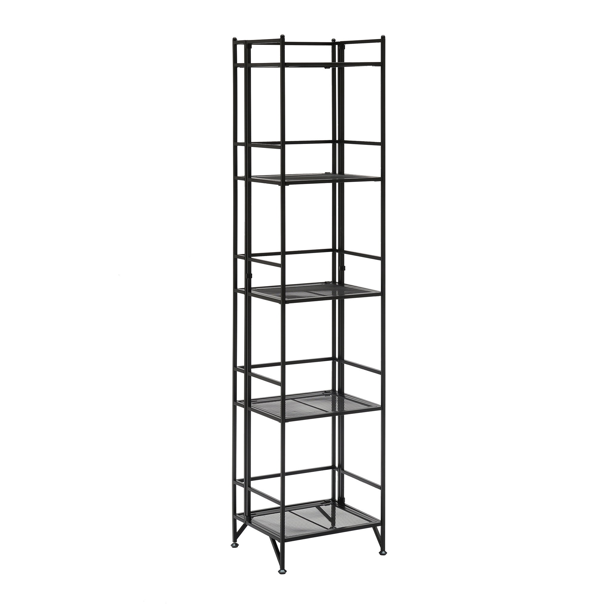 Convenience Concepts Xtra Storage 5 Tier Folding Metal Mesh Shelf, Black