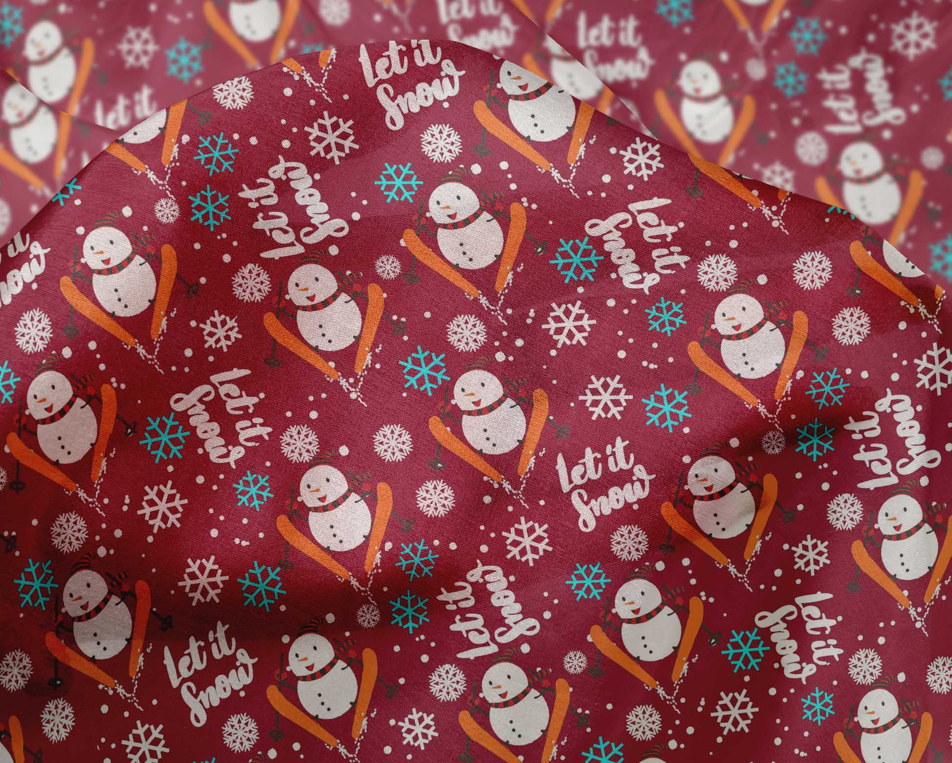 oneOone Silk Tabby Bright Crimson Red Fabric Christmas Quilting Supplies Print Sewing Fabric By The Yard 42 Inch Wide