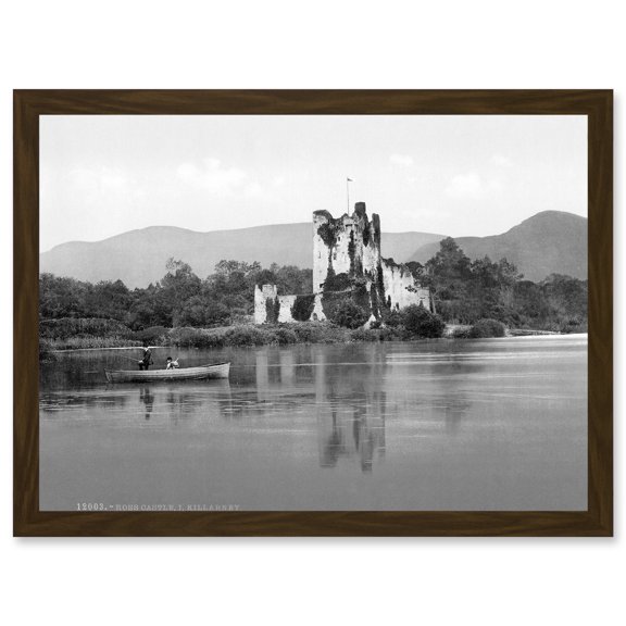 Vintage Photo Ross Castle Killarney Kerry Scenic Ireland Artwork Framed Wall Art Print A4