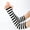Black White, variant on Women Girls Warm Long Fingerless Gloves, Knitted Warm Arm Warmers, Super Soft Long Arm Sleeves for Women