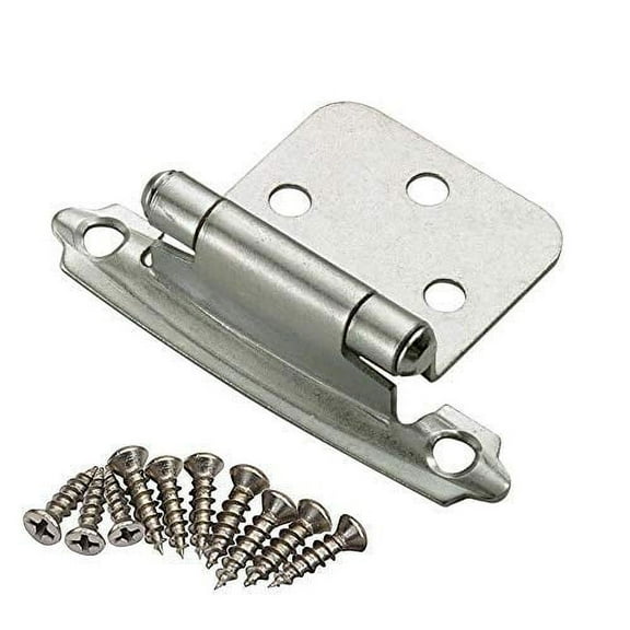 Y&Y Decor Lot of 25 Pairs (50pcs) Self Closing Overlay Flush Cabinet Hinges - Satin Nickel