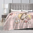 thumbnail image 4 of DouZhe Ultra-Soft Micro Fleece Lightweight Flannel Bed Blanket, Cartoon Cat Little Girl Print Cozy Warm Throw Blankets, 80"x60", 4 of 7