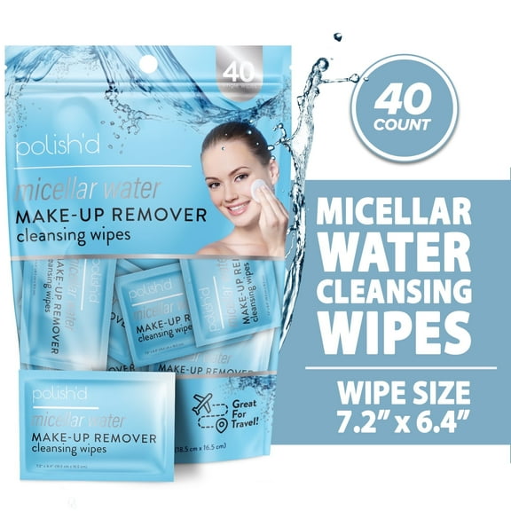 Makeup Remover Wipes Single Individually Wrapped Face Cleanse Wipes 40 Count Makeup Wipes